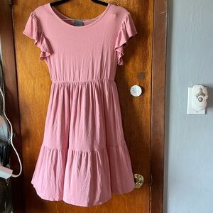 Pink Ruffle Tshirt Dress